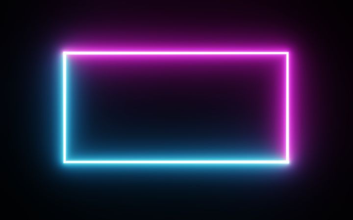 Blue and pink light making rectangle shape