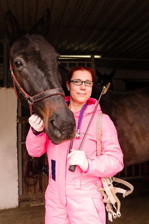 Equine dentist ready for a dental checkup.