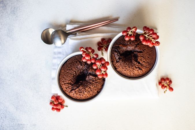 Delicious ramekins of chocolate fondant cakes