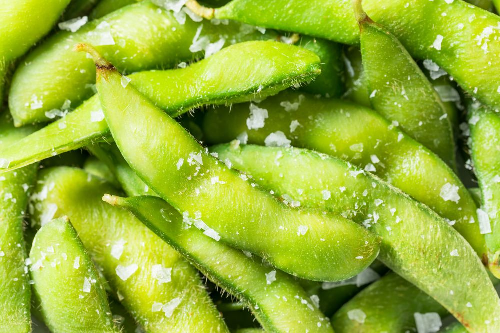 Healthy Japanese Edamame Pods with Sea Salt
