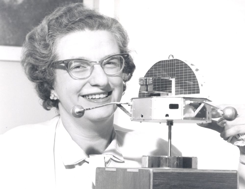 Scientist Dr Nancy Roman pictured with a model