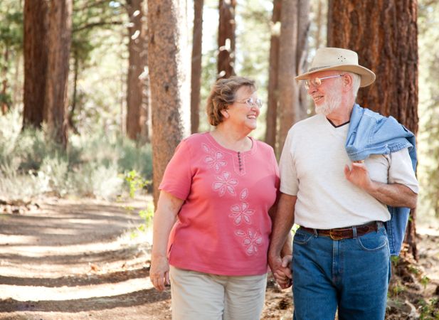 Loving Older Couple Walking Together