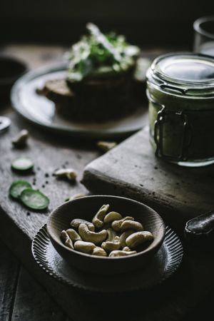 Bowl of cashews for cooking pate