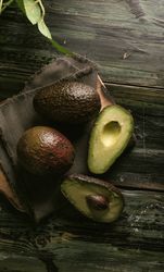 Set of freshly cut fresh avocados
