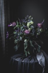 Bouquet of beautiful flowers in a vintage room