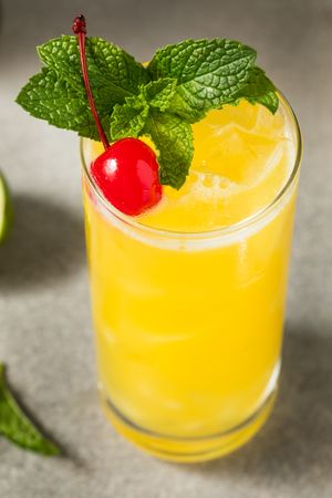 Refreshing Cold Yellow Bird Cocktail