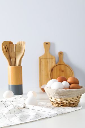 Concept of fresh and natural farm product - eggs