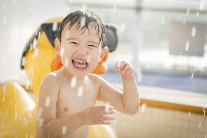 Young Boy Having Fun at the Water Park