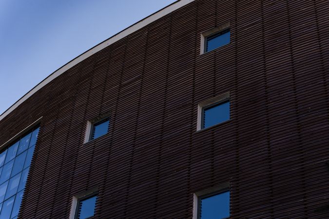 House covered with wooden panels