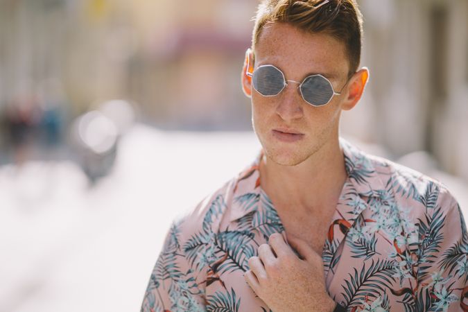 Handsome man standing on the street