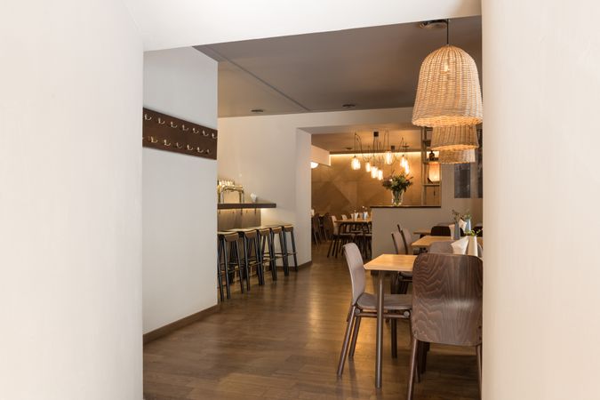 Interior of cozy restaurant