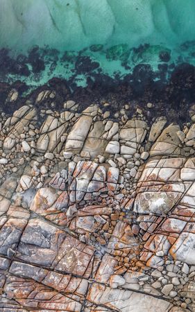 Aerial view of rocky coast