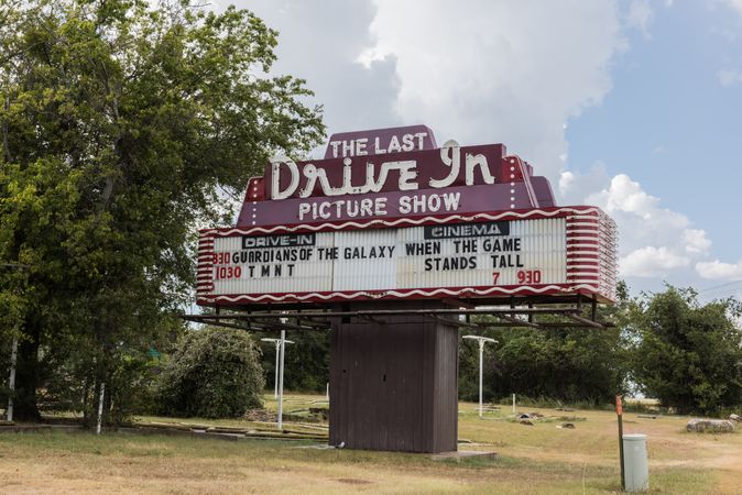 Last Drive In Picture Show sign, Gatesville, Texas