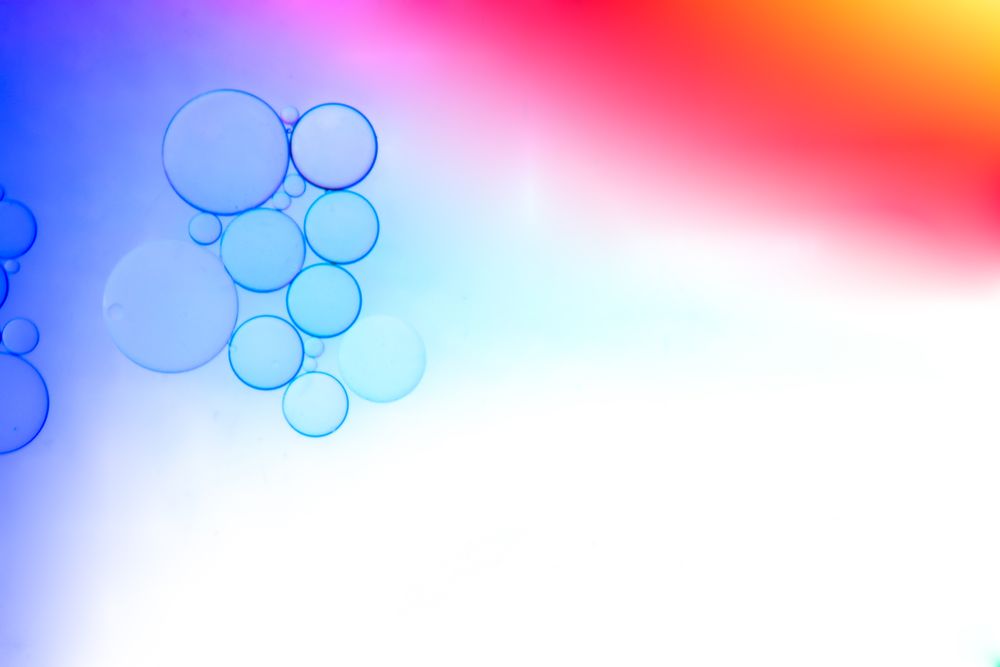 Abstract Macro Photography gradient of oil and water, Science abstract tech background