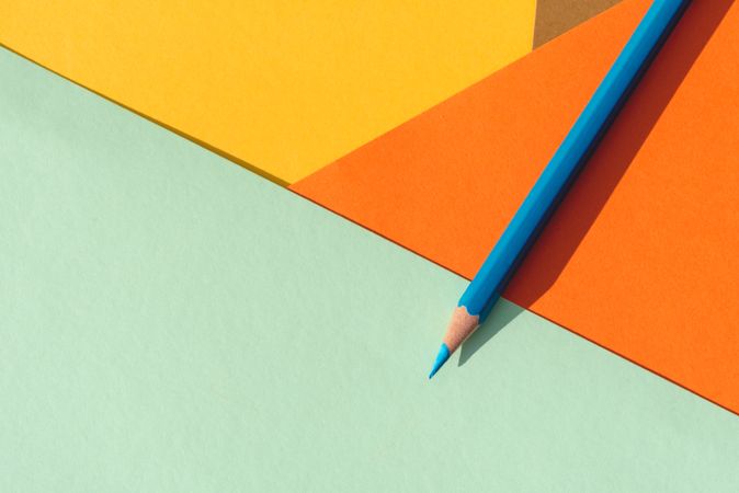colored pencil on geometric  background