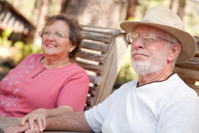 Loving Older Couple Outdoors