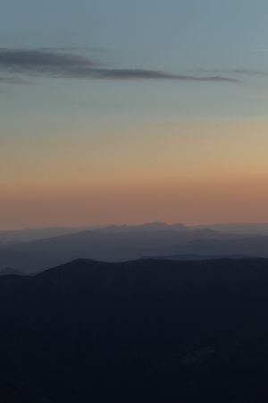 Beautiful bright sunset in mountains