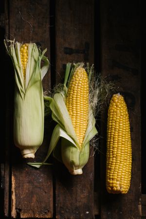 Phases of fresh corn peeling