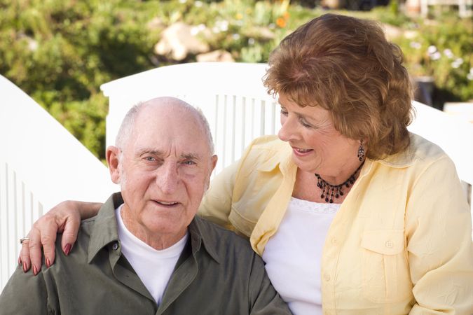 Happy Mature Couple Relaxing in The Park