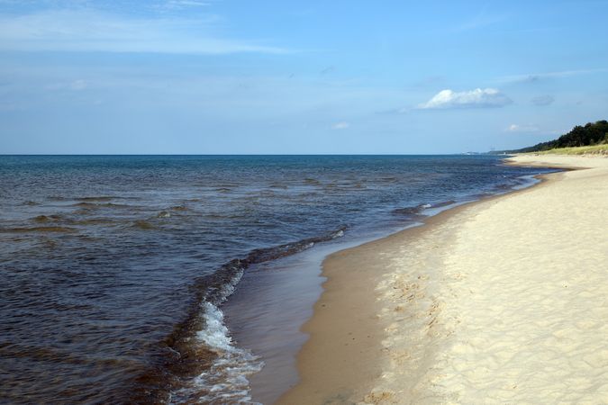 The shoreline in Indiana Dunes State Park, Lake Michigan in Porter County, Indiana