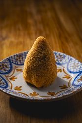 Sicilian Arancino on Ceramic Plate