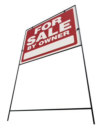 Left Facing For Sale By Owner Real Estate Yard Sign