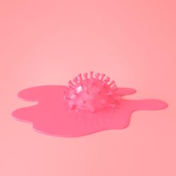 Pink COVID-19 virus melting