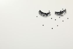 False eyelashes, concept of different makeup accessories