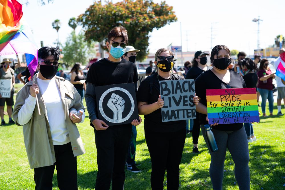 Los Angeles, CA, USA — June 7th, 2020: group of people at protest in East Los Angeles