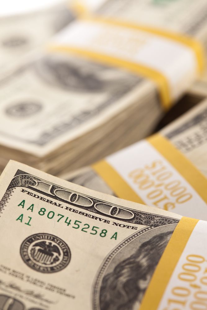 Stacks of One Hundred Dollar Bills