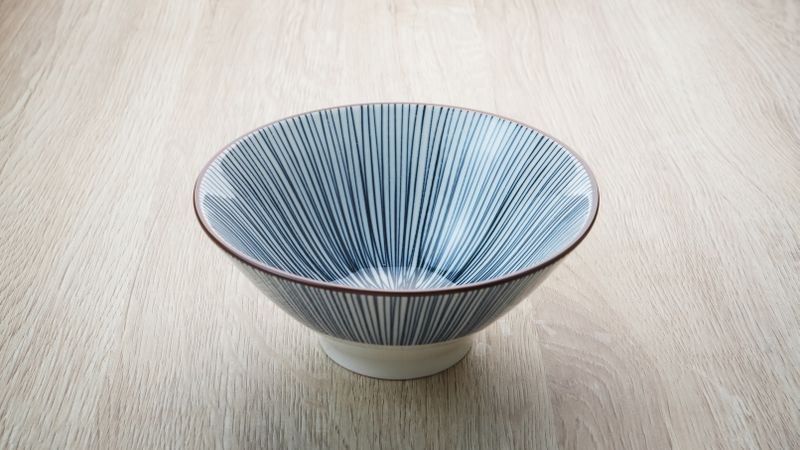 Empty patterned ramen bowl, Asian traditional tableware