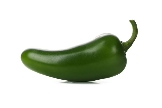 Fresh green pepper isolated on blank background