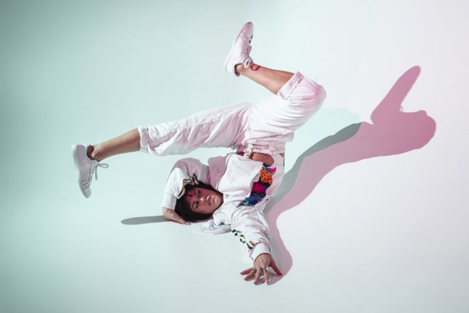 Female dancer under bright light