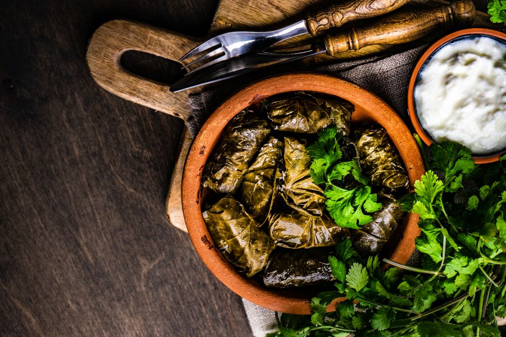 Traditional Georgian dolma dish