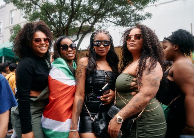 London, England, United Kingdom - August 28, 2022: Group of Black woman at Notting Hill Carnival