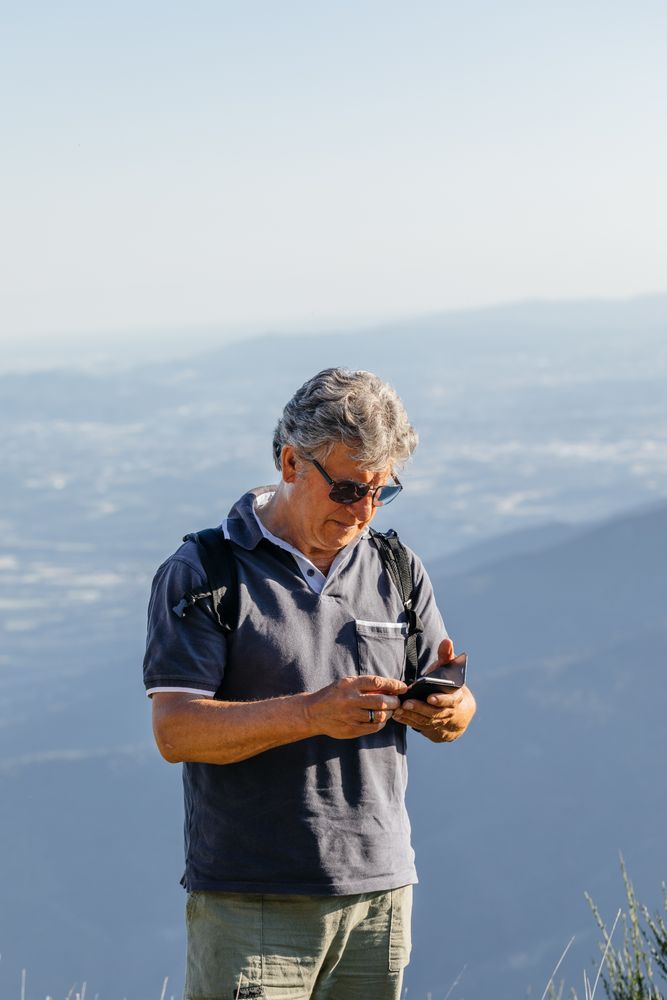 Man looking at his smartphone