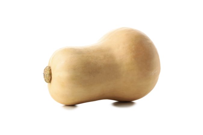 Fresh butternut squash isolated on neutral background