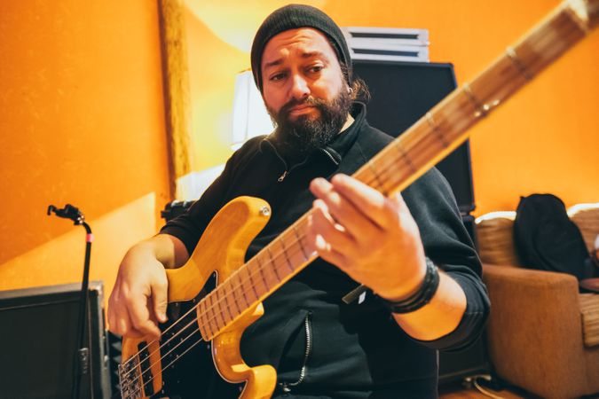 Musician playing guitar