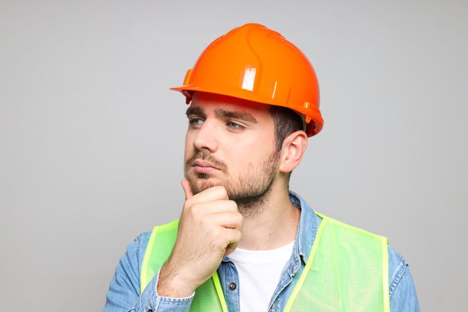 Young man civil engineer in safety hat
