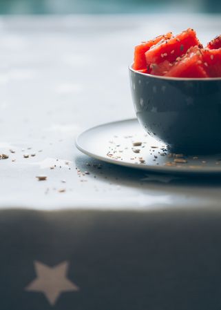 Fresh fruit served on plate