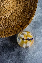 Refreshing iced beverage with lavender