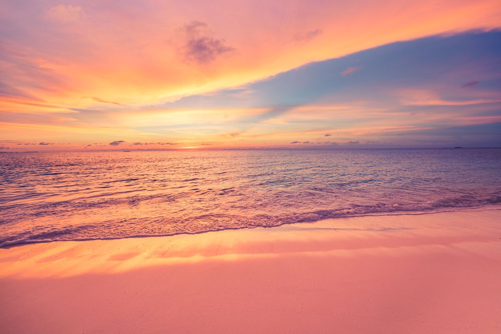 Colorful sunset from the beach