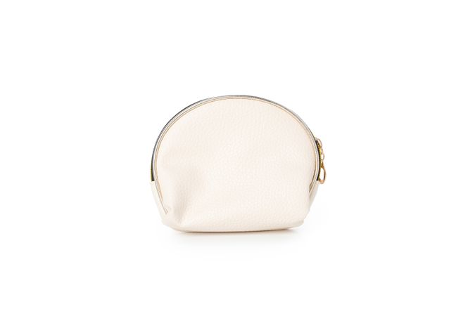 Bath accessories, toilet bag, isolated on plain background