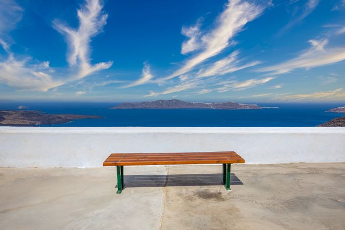 Bench overlooking the Aegean Sea