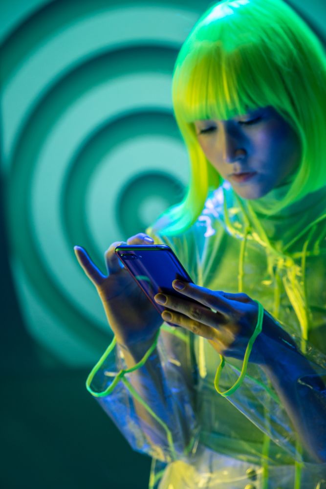 Asian young woman using phone