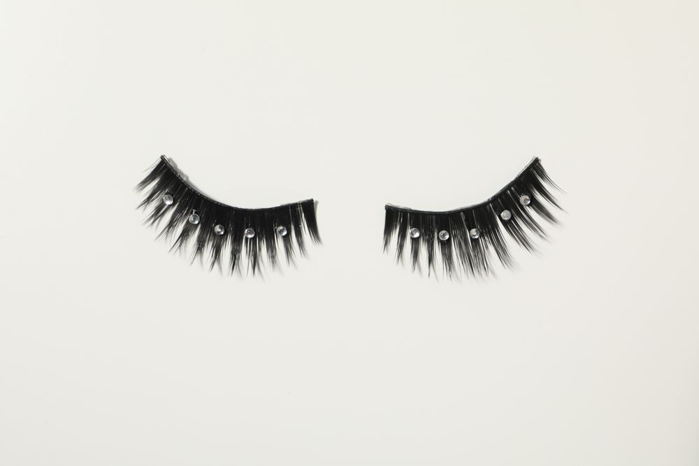 False eyelashes, concept of different makeup accessories