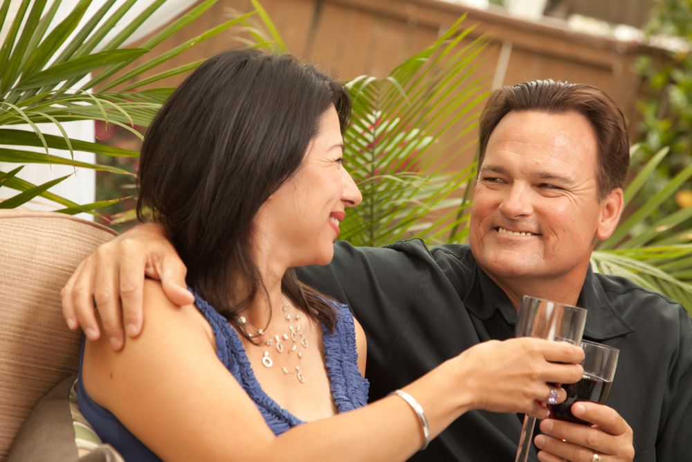 Happy Couple Drinking Wine