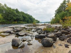 The Limington Rapids on the rocky Saco River, near Limington, Maine 20K2zb