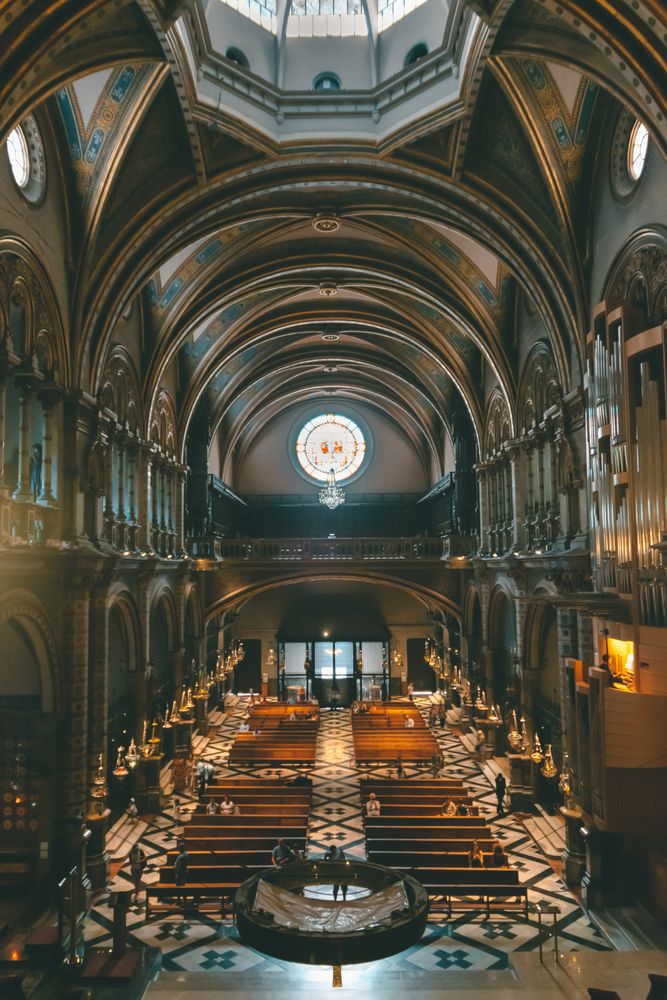 Beautiful view of old Christian cathedral interior