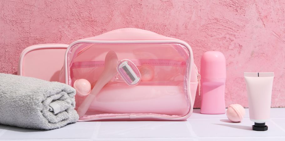 Bath accessories, toilet bag for different self care items